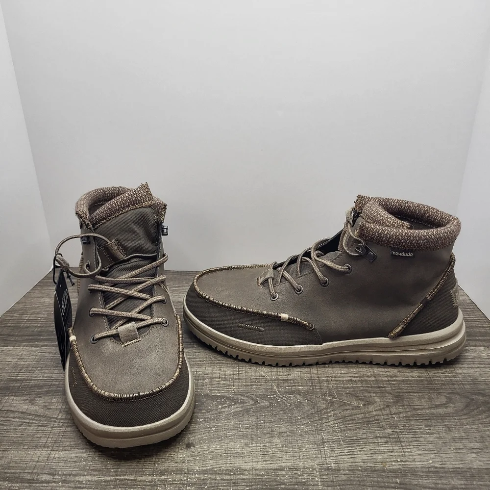 Hey Dude Bradley Chocolate Leather Ankle Lace Up Boots Mens Size 15 New